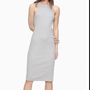 NWT Calvin Klein Racerback Tank Bodycon Dress Sz L - Gray